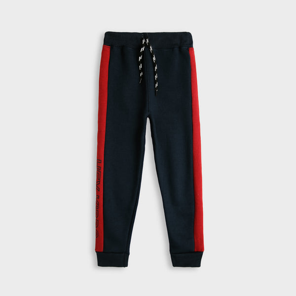 Double Tone Black & Red Fleece Trouser