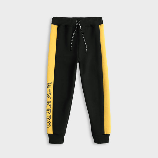 Double Tone Black & Yellow Fleece Trouser