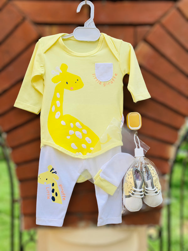 Little giraffe newborn dress+cap+shoes