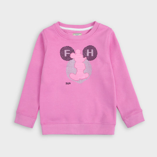 Girls Pink Fancy Fleece Sweatshirt