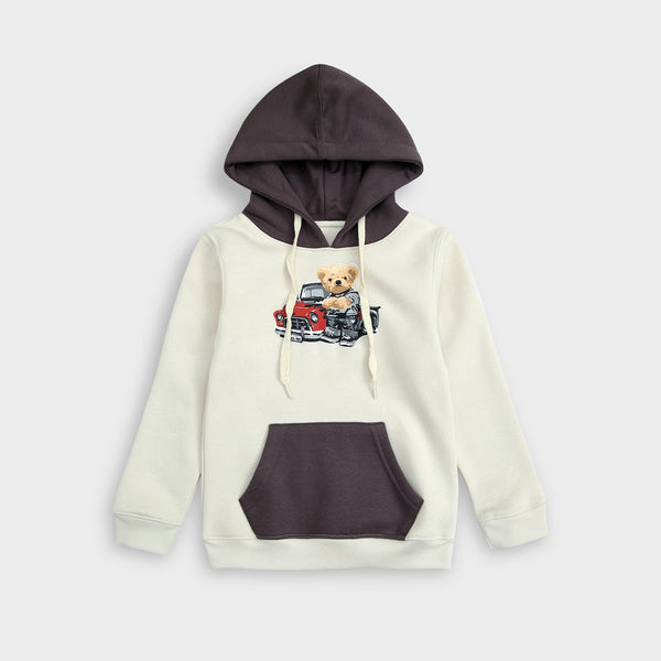 Bear Double Tone Fleece Hoodie