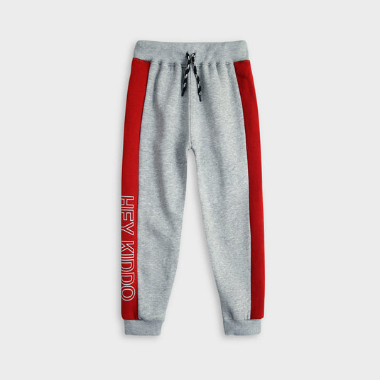 Double Tone Gray & Red Fleece Trouser