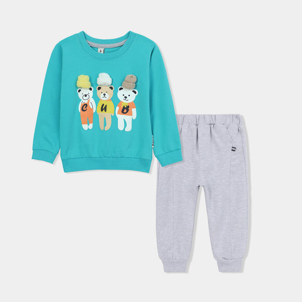 Three Bears Terry Full Sleeve T-shirt & Trouser