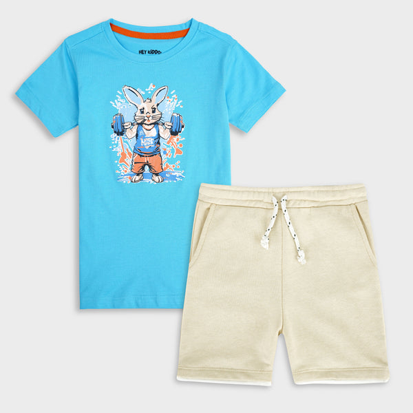 Rabbit Printed T-shirt & Shorts