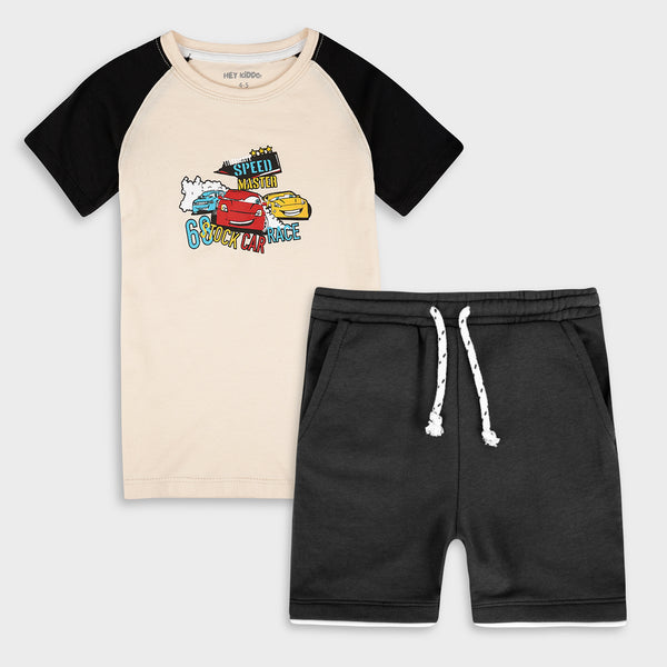 Speed Master Printed T-shirt & Shorts