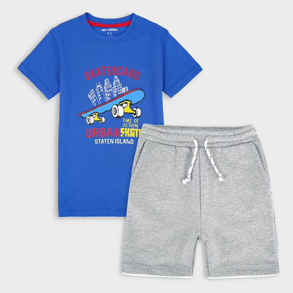 Skateboard Printed T-shirt & Shorts