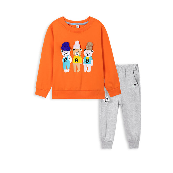 Three Bears Terry Full Sleeve T-shirt & Trouser