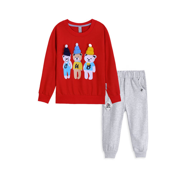 Three Bears Terry Full Sleeve T-shirt & Trouser