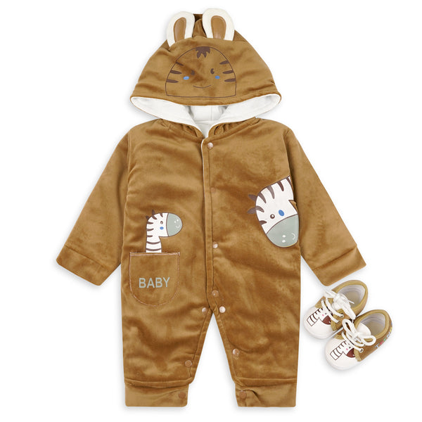 Newborn Winter Fleece Romper+Shoes